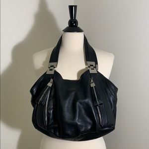 B Makowsky  gorgeous black leather hobo.😎